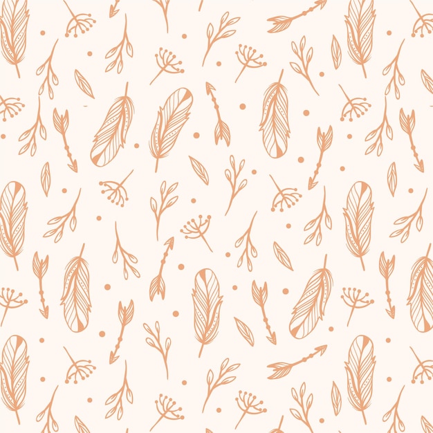 Engraving hand drawn boho pattern design