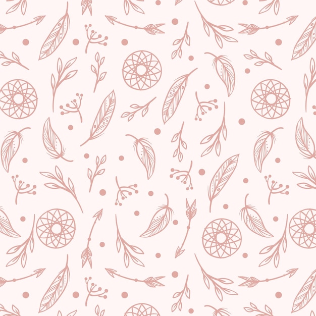 Free vector engraving hand drawn boho pattern design