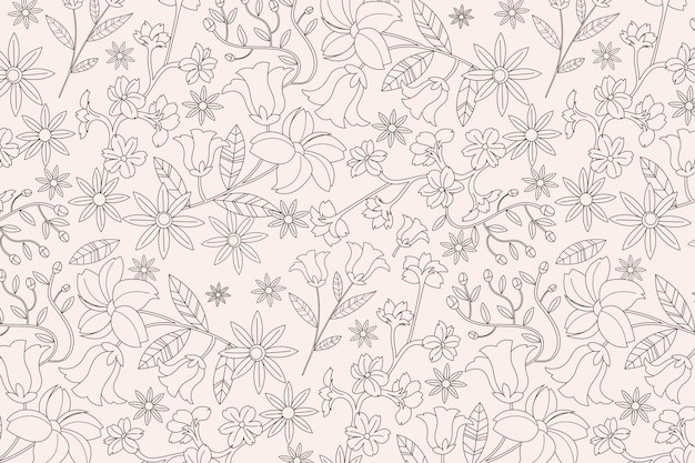 手描きのボタニカル パターン デザインを彫刻