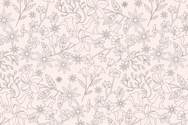 Free vector engraving hand drawn botanical pattern design