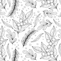 Free vector engraving hand drawn botanical pattern