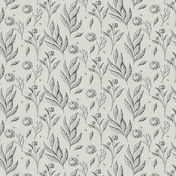 Free Vector engraving hand drawn botanical pattern