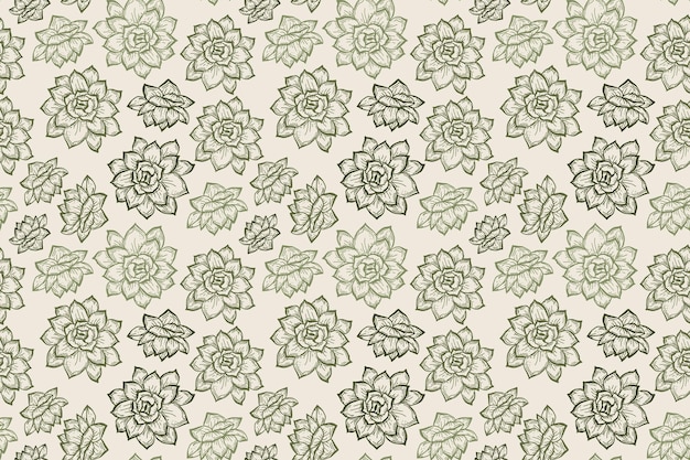 Free vector engraving hand drawn botanical pattern