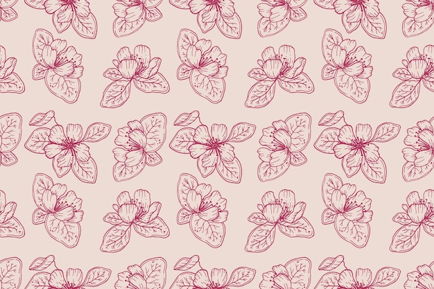 Free vector engraving hand drawn botanical pattern