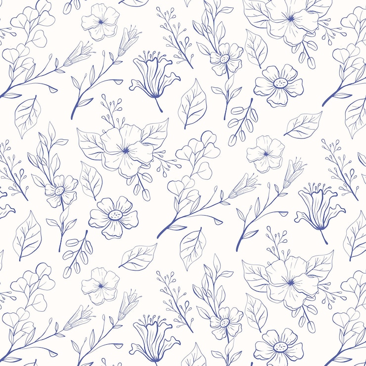 Free Vector engraving hand drawn botanical pattern