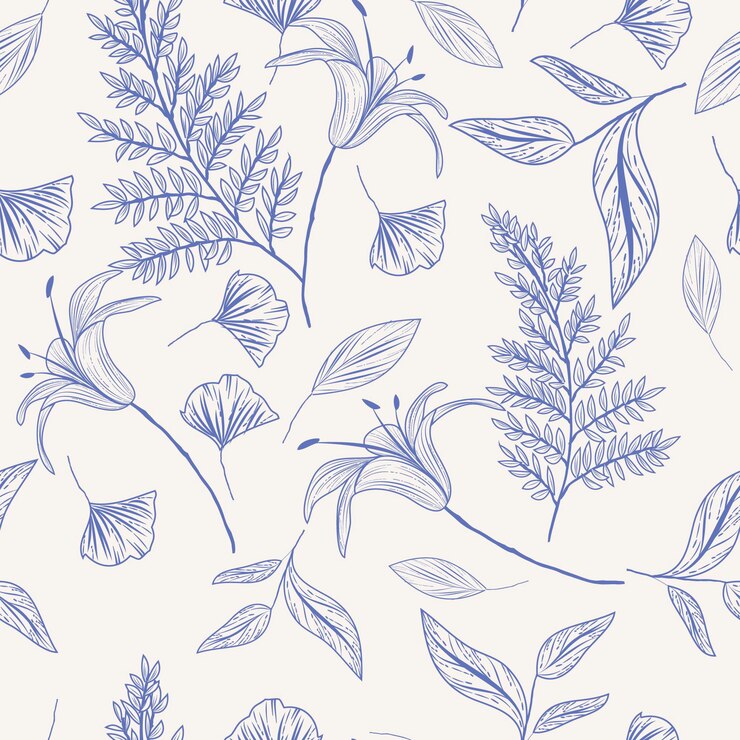 Free Vector engraving hand drawn botanical pattern