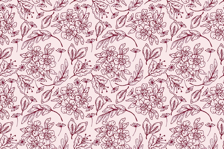 Free Vector engraving hand drawn botanical pattern