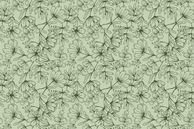 Free vector engraving hand drawn botanical pattern