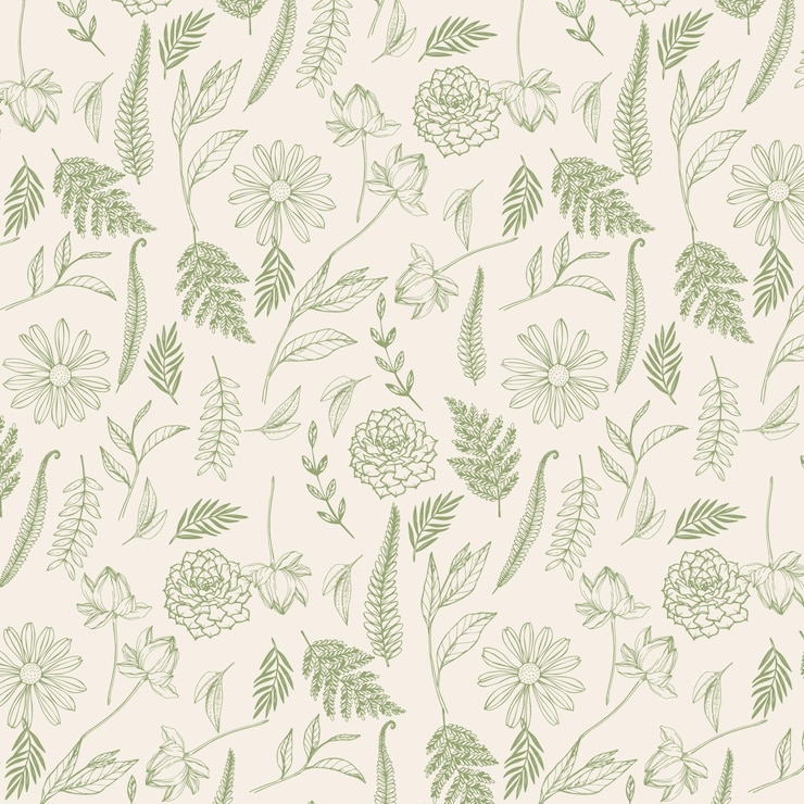 Free Vector engraving hand drawn botanical pattern