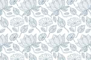 Free vector engraving hand drawn botanical pattern