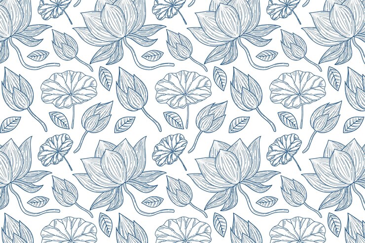 Free Vector engraving hand drawn botanical pattern