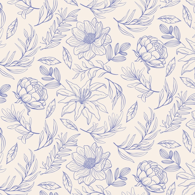 Free Vector engraving hand drawn botanical pattern