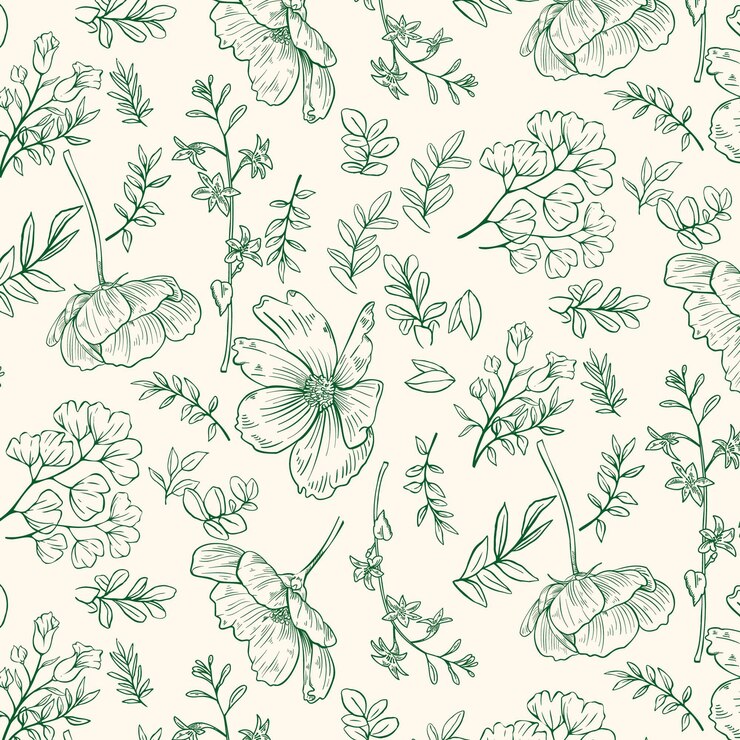 Free Vector engraving hand drawn botanical pattern