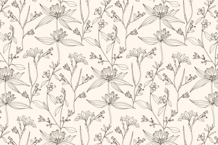 Free Vector engraving hand drawn botanical pattern