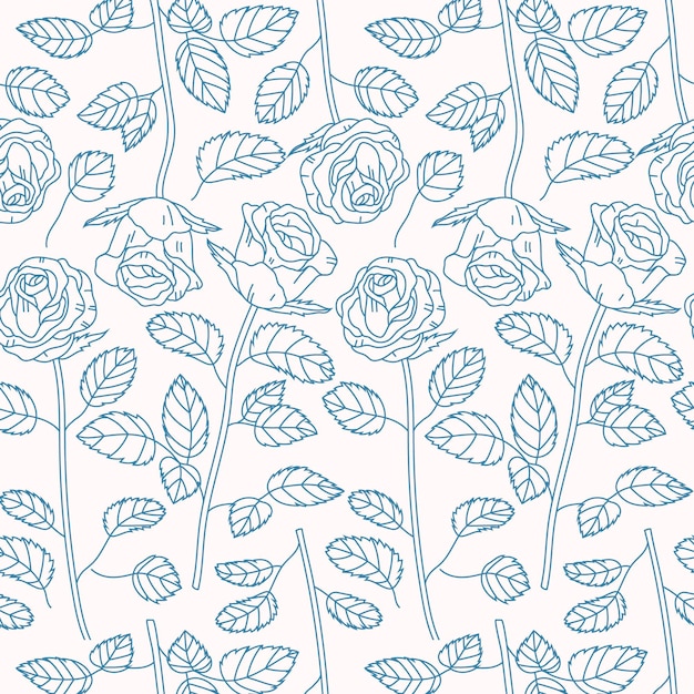 Free vector engraving hand drawn botanical pattern