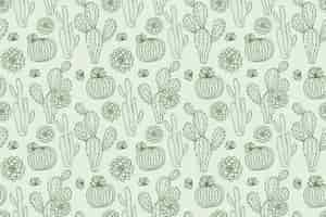 Free vector engraving hand drawn botanical pattern