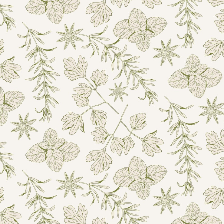 Free Vector engraving hand drawn botanical pattern