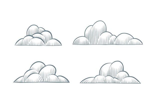 손으로 그린 구름 컬렉션 조각