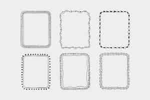 Free vector engraving hand drawn doodle frames collection