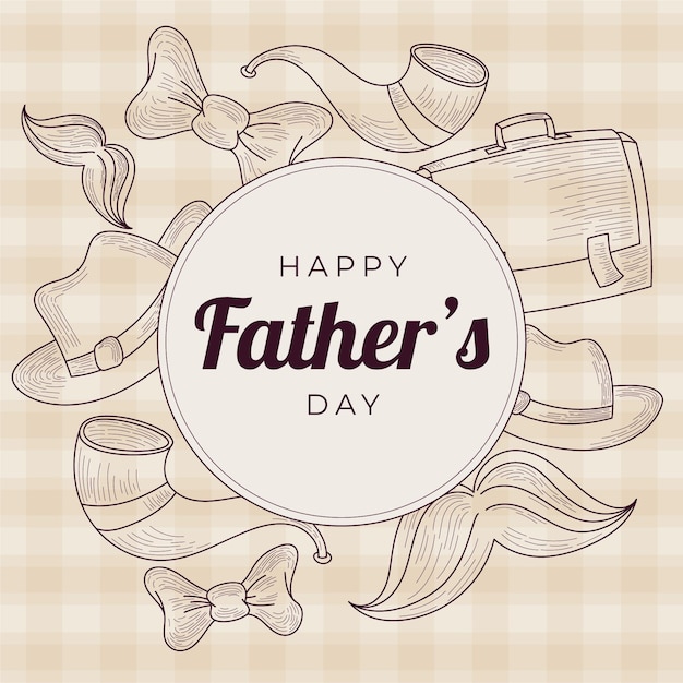 Free vector engraving hand drawn father's day illustration