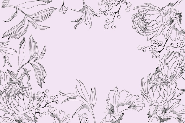 Free vector engraving hand drawn floral background