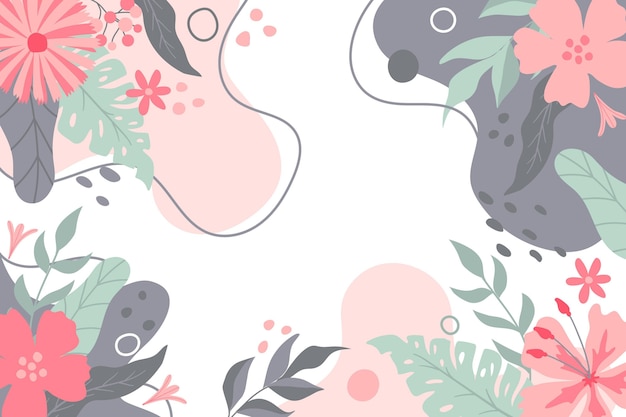 Free vector engraving hand drawn floral background