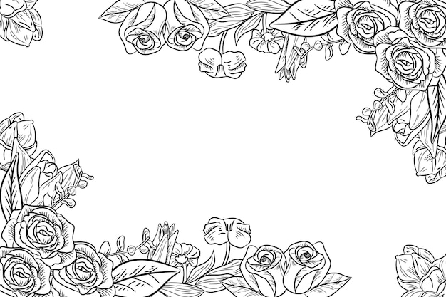 Free vector engraving hand drawn floral background