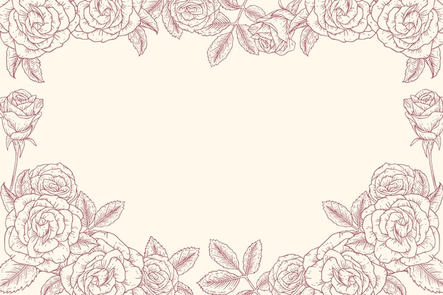 Free vector engraving hand drawn floral background