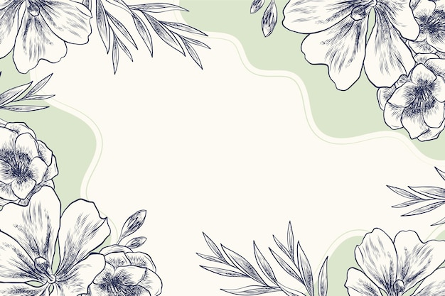 Free vector engraving hand drawn floral background