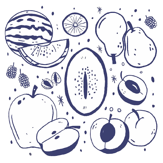 Free Vector engraving hand drawn fruit collection