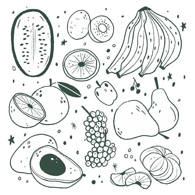 Free Vector engraving hand drawn fruit collection