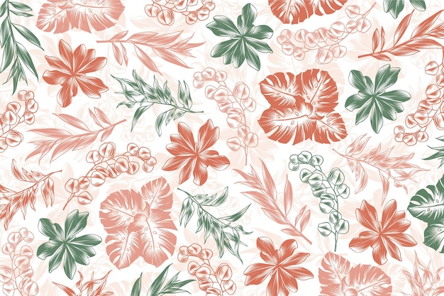 Free Vector engraving hand drawn nature background