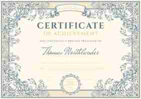 Free vector engraving hand drawn ornamental certificate template