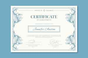 Free vector engraving hand drawn ornamental certificate