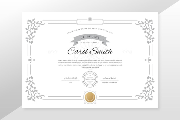 Free vector engraving hand drawn ornamental certificate