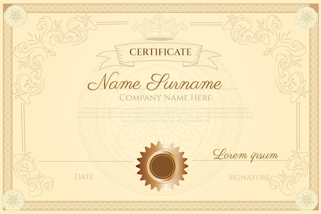 Free vector engraving hand drawn ornamental certificate