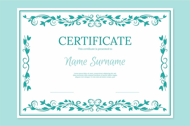 Free vector engraving hand drawn ornamental certificate