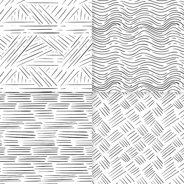 Engraving hand drawn pattern collection