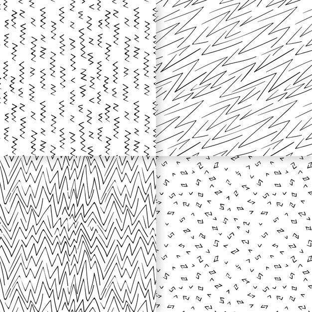 Engraving hand drawn pattern collection