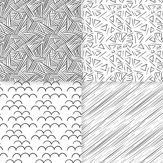 Free vector engraving hand drawn pattern collection