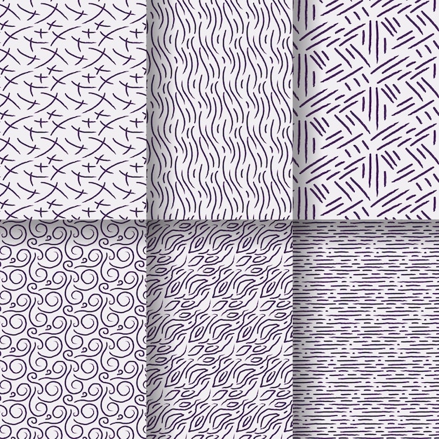 Free vector engraving hand drawn pattern collection