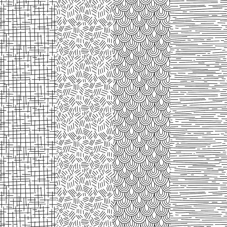 Free Vector engraving hand drawn pattern collection