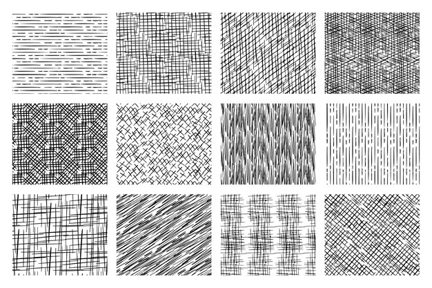 Engraving hand drawn pattern collection