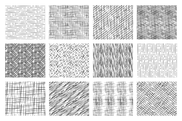 Engraving hand drawn pattern collection