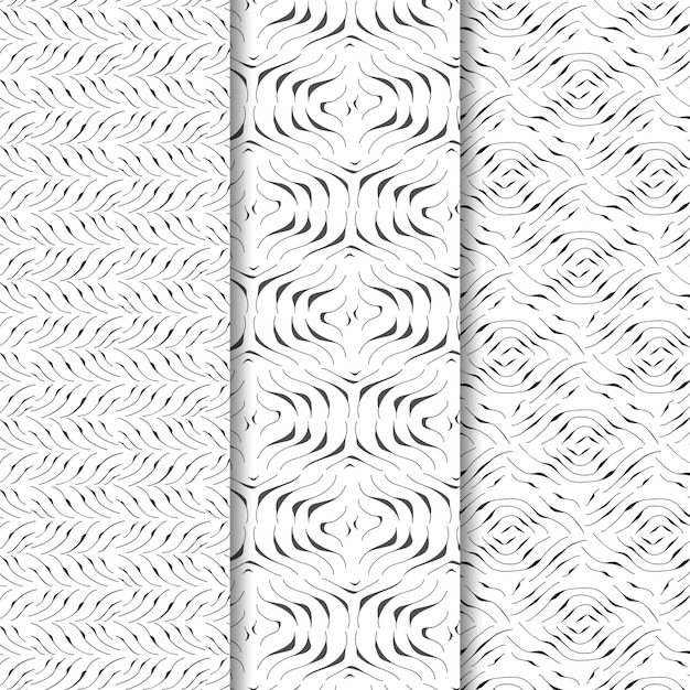 Free vector engraving hand drawn pattern set