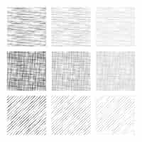 Free vector engraving hand drawn pattern set