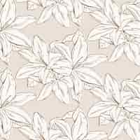 Free vector engraving hand drawn pressed flowers pattern