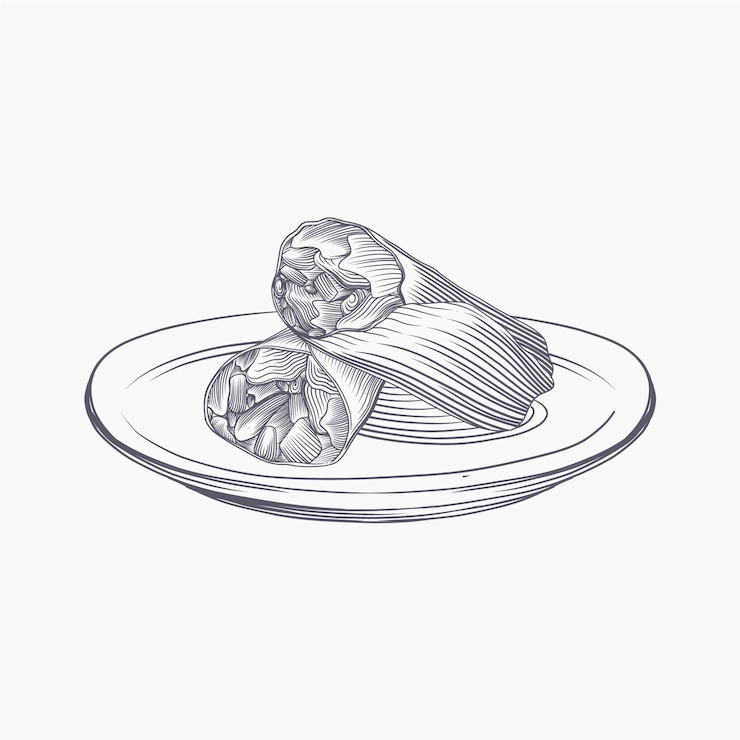 Free Vector engraving hand drawn shawarma illustration