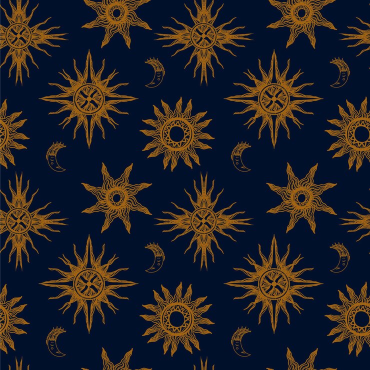 Free Vector engraving hand drawn sun pattern