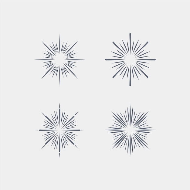 Free vector engraving hand drawn sunburst collection